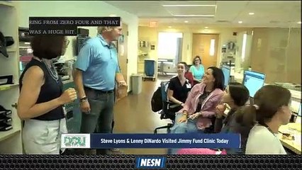 Steve Lyons, Lenny DiNardo Visit Dana Farber's Jimmy Fund Clinic