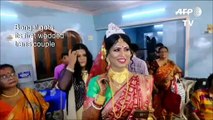 Indian transgender couple tie the knot in a traditional ceremony