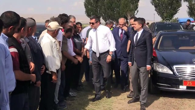 Vali Memiş biçerdöverle buğday hasadı yaptı - ERZURUM