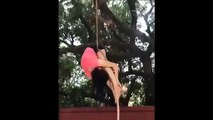 Adah Sharma Beautiful Rope Yoga - Rope Climbing Technique !!