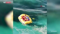 Şişme botla denizde 5 saat mahsur kalan 2 kişi kurtarıldı
