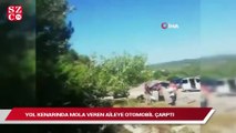 Yol kenarında mola veren aileye otomobil çarptı: 1 ölü 10 yaralı