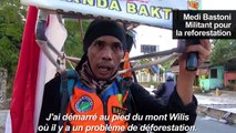 Un Indonésien parcourt 700 kilomètres à reculons pour sauver les forêts