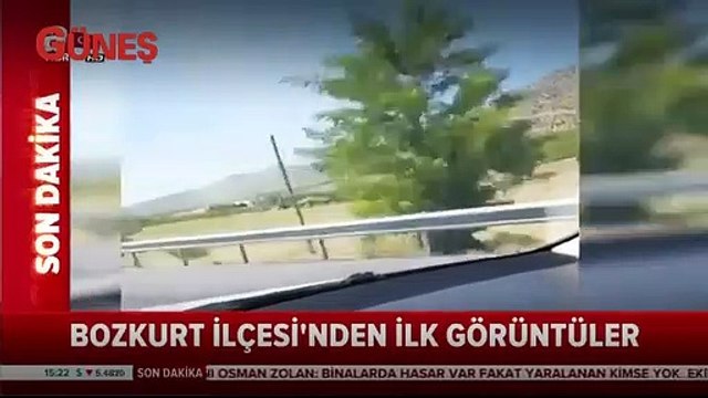 Denizli'de deprem sonrası heyelan anı kameraya yansıdı
