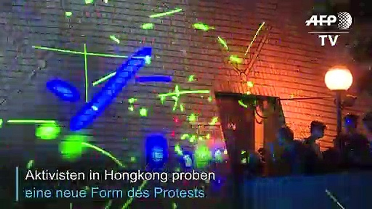 Lasershow statt Demo: Neue Protestform in Hongkong
