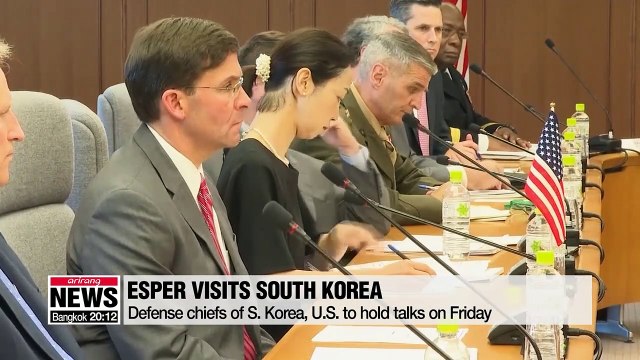 Esper arrives in South Korea for bilateral defense talks slated for Friday