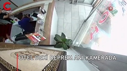 Oteldeki deprem paniği kamerada!