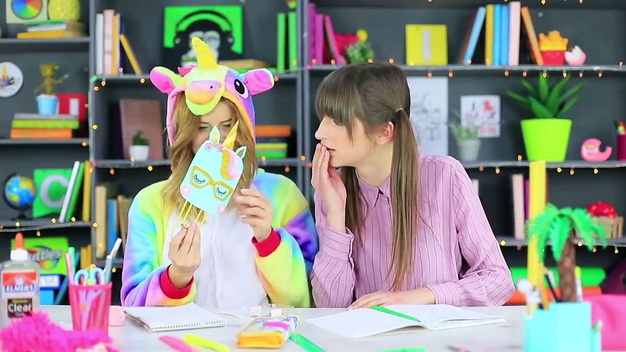 6 FOURNITURES SCOLAIRES GÉANTES XXL POUR LICORNES DIY