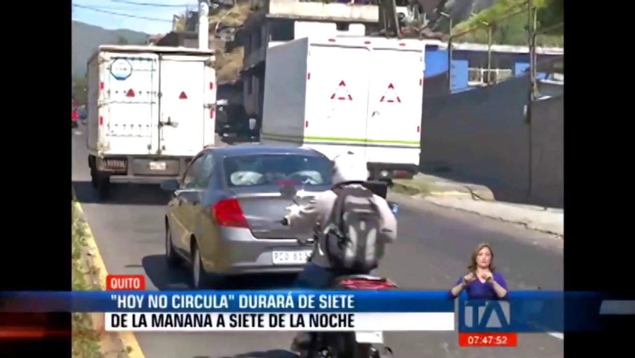 El 'Hoy No Circula' será de 07h00 a 19h00