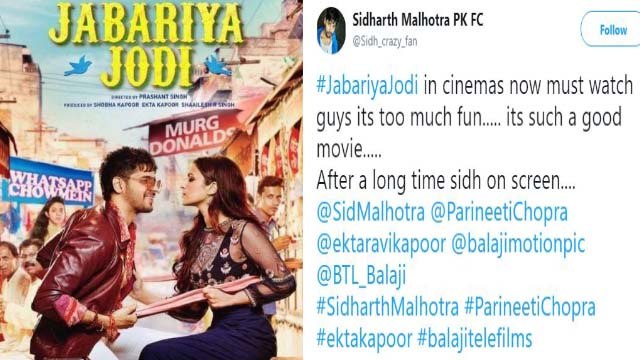 Jabariya Jodi Twitter Reaction: Sidharth Malhotra & Parineeti Chopra praise by fans | FilmiBeat