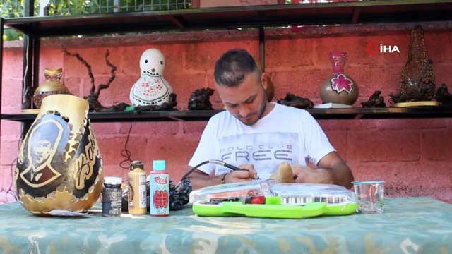 Su kabağı onun ellerinde sanata dönüşüyor