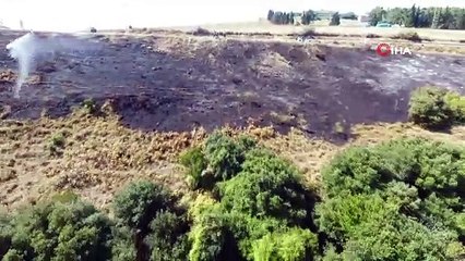 Sinop’ta çıkan ot yangını havadan görüntülendi