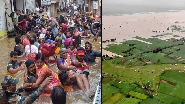 కేరళను ముంచెత్తిన వరదలు || Red alert In 9 Kerala Districts, Floods Wreak Havoc In Maharashtra