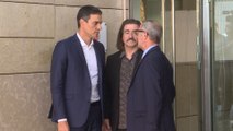 Sánchez, Guirao y Luis Cobos tras la reunión con asociaciones de la cultura