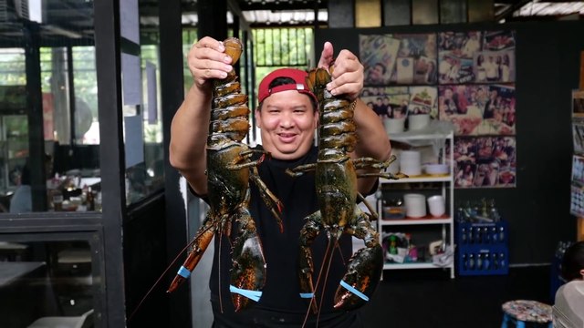 Thailand street food - Giant lobster eggs and cheese Bangkok sauce