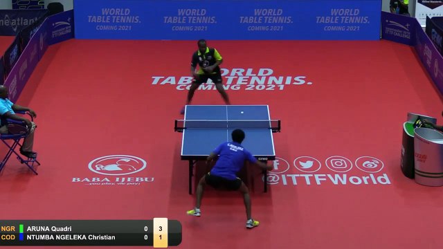 Aruna Quadri vs Christian Ntumba Ngeleka | 2019 ITTF Nigeria Open Highlights (R64)