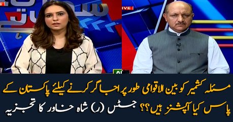 What options are available with Pakistan to highlight Kashmir issue at int’l forums?