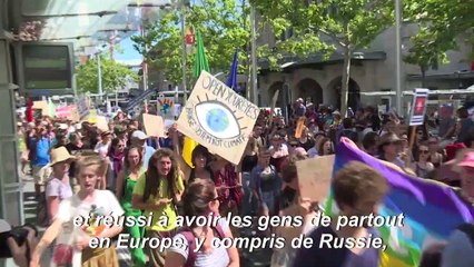 Les jeunes militants pour le climat à Lausanne avec Greta Thunberg