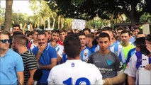 Protesta de la afición del Málaga contra Al-Thani