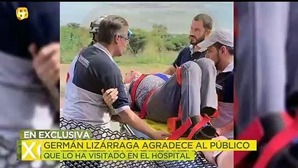 Germán Lizárraga agradece al público que lo ha visitado en el hospital. | Ventaneando