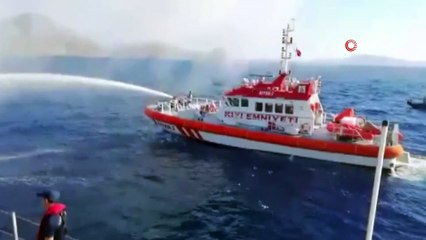 Motor yat bir anda alev aldı 6 kişi canını zor kurtardı