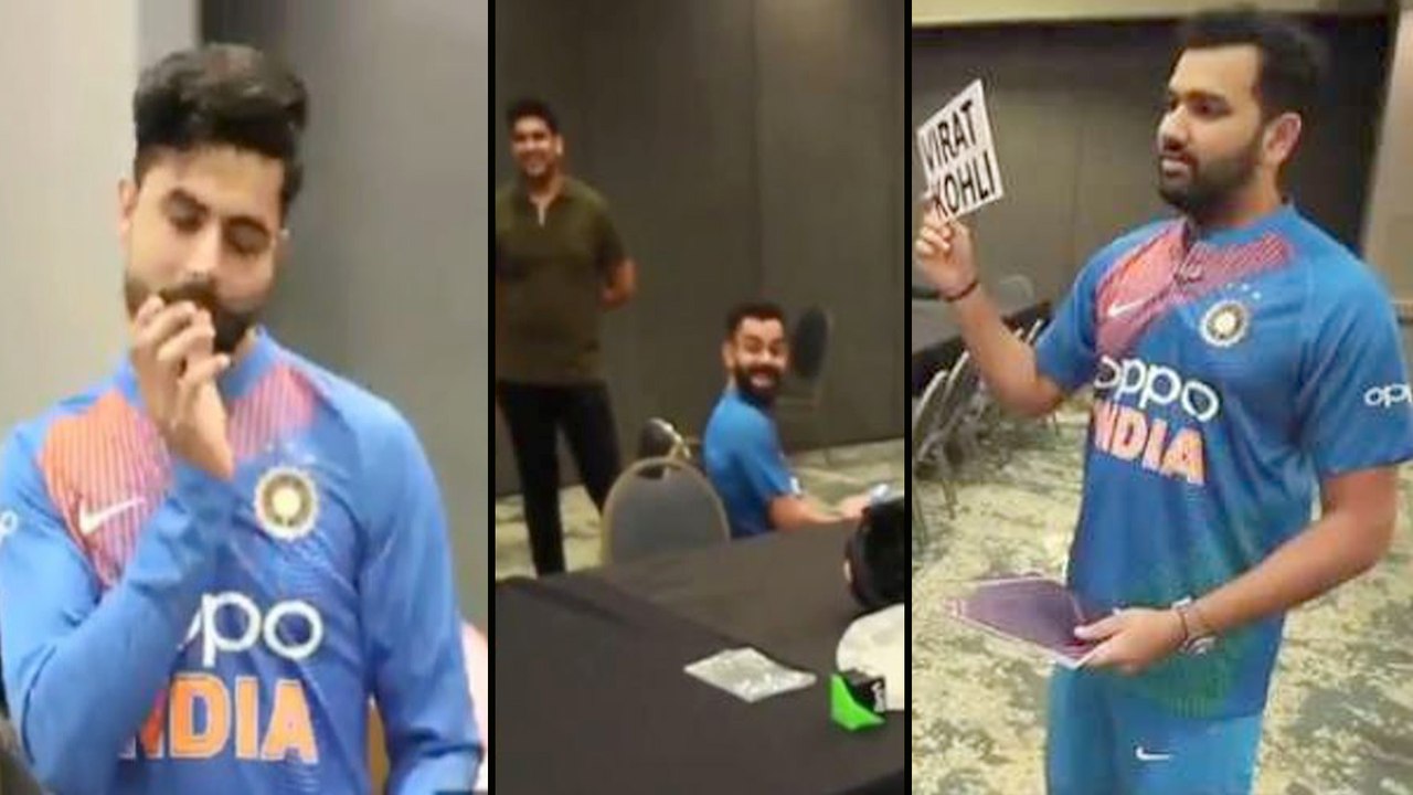 IND V WI 2019 : Jadeja Hilariously Imitates Kohli, Bumrah In 'Heads Up Challenge' With Rohit Sharma