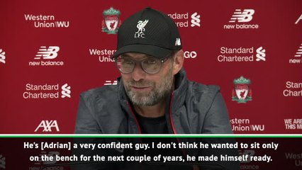 Klopp glad to have 'experienced' Adrian