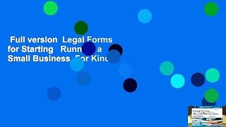 Full version  Legal Forms for Starting   Running a Small Business  For Kindle