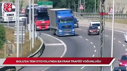 Download Video: Bolu’da, TEM Otoyolu’nda bayram trafiği yoğunluğu