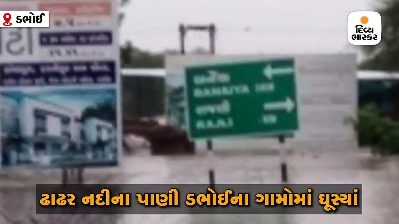 ઢાઢર નદીમાં પૂરને પગલે ડભોઇ પંથકમાં રોડ પર પાણી ફરી વળ્યા, ગામોમાં પાણી ઘૂસ્યા