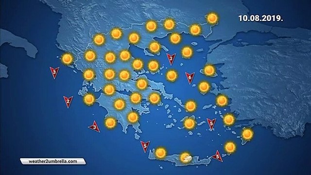 Η πρόγνωση του καιρού για το Σάββατο 10-8-2019