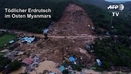 Télécharger la video: Mehr als 20 Tote nach Erdrutsch in Myanmar