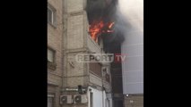 Tiranë/ Zjarr në një pallat në zonën e '21 Dhjetorit', shkrumbohet banesa në katin e tretë