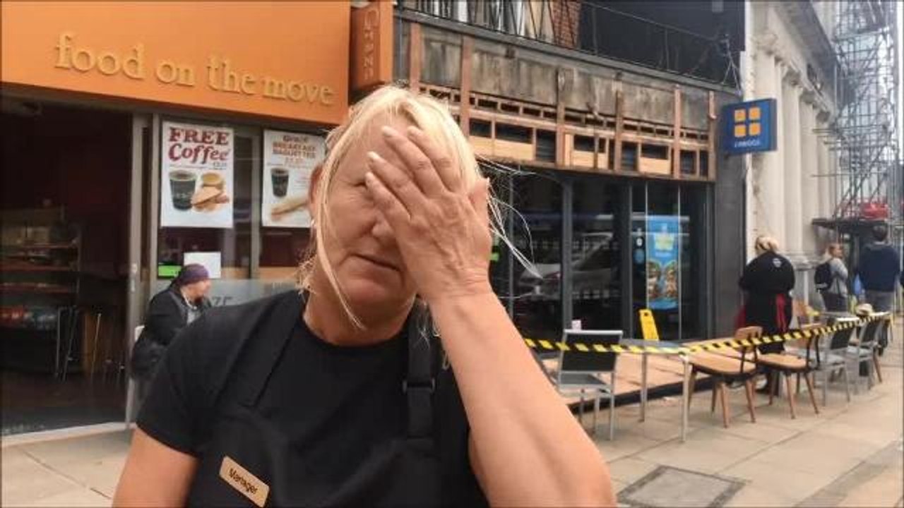 Greggs sign collapse
