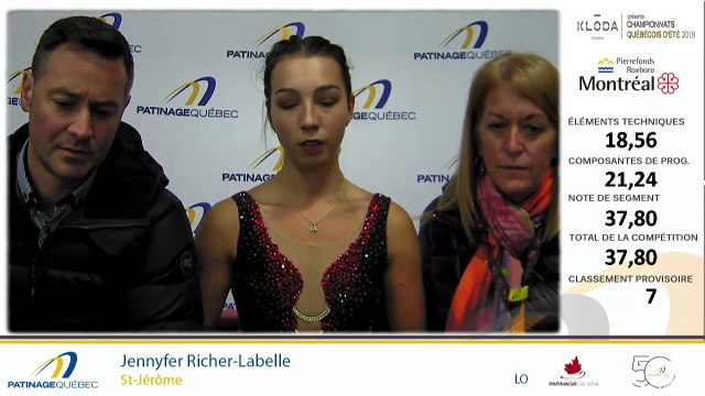 Championnats québécois d'été 2019 présenté par Kloda Focus, Senior Couple, prog. court, Senior Dames, prog. court et Junior Dames gr. 1, prog. libre