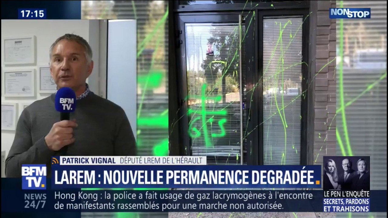 Permanence LaREM dégradée: Patrick Vignal demande "aux gilets jaunes de ne plus manifester dans le cœur des villes"