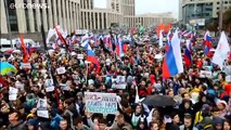 Decenas de detenidos en Rusia en un nuevo sábado de protestas