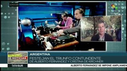 Argentinos celebran el triunfo del Frente de Todos