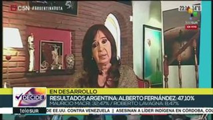 Cristina Fernández: Argentinos comprenden que es momento de un cambio