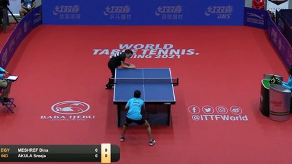 Dina Meshref vs Sreeja Akula | 2019 ITTF Nigeria Open Highlights (R16)