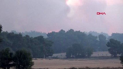 ÇANAKKALE Gelibolu daki yangına havadan müdahale başladı drone