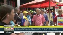 Recolectan firmas en Venezuela en contra del bloqueo económico de EEUU
