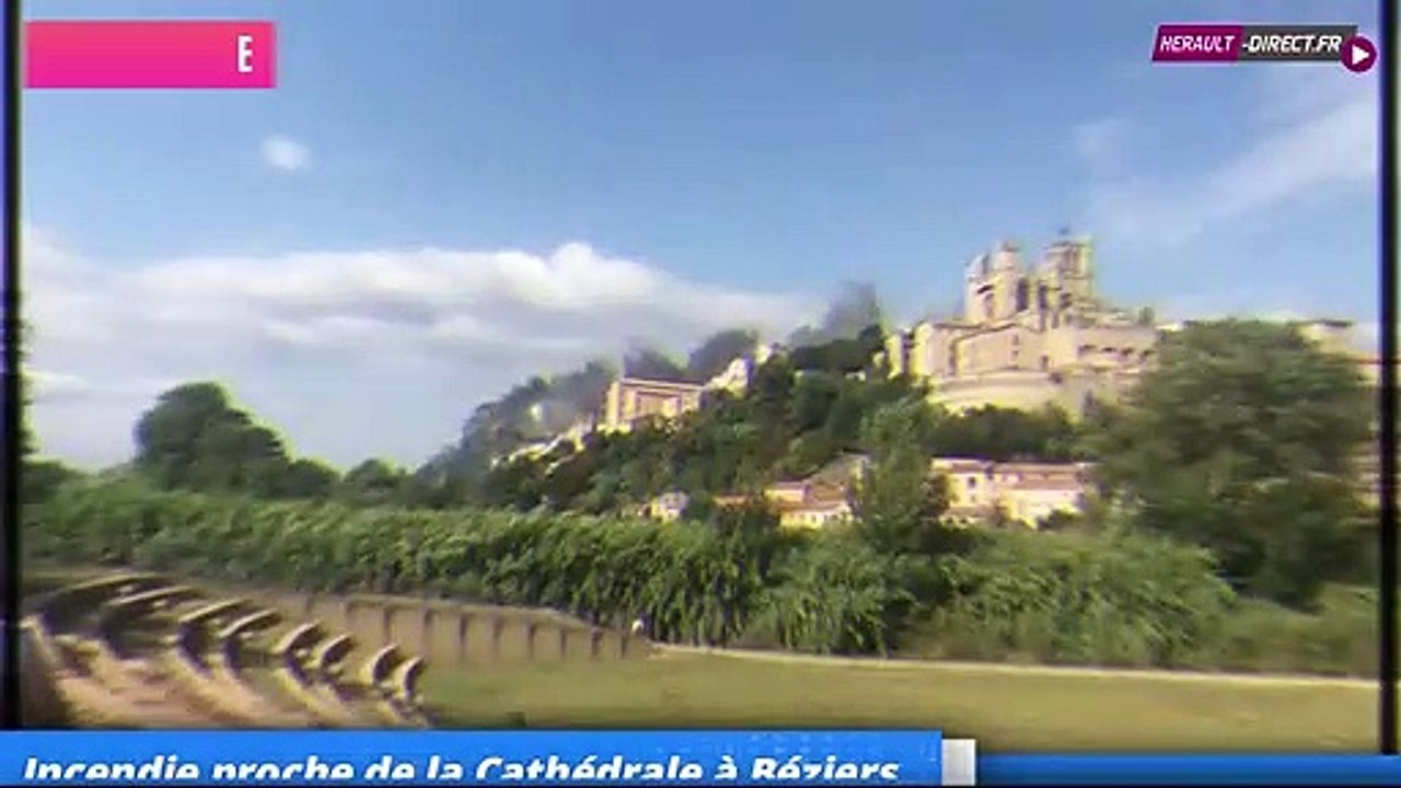 Incendie à Béziers  à proximité de la Cathédrale