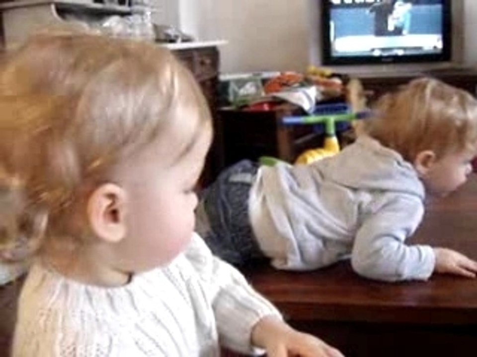 Lucas rubbing Leo's head