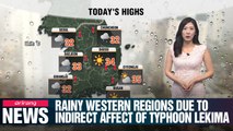 Rainy western regions due to indirect affect of Typhoon Lekima _ 081219