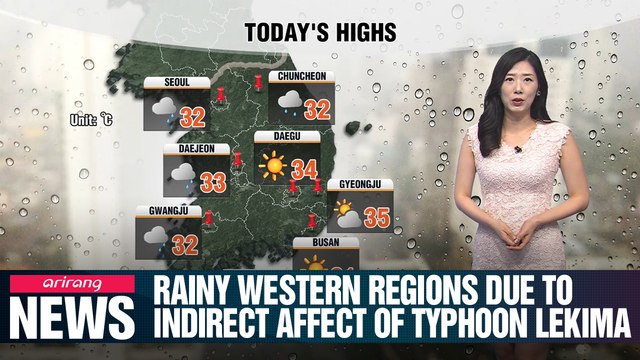 Rainy western regions due to indirect affect of Typhoon Lekima _ 081219