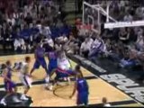 NBA - Manu Ginobili dunks on Antonio McDyess and Ben Wallace