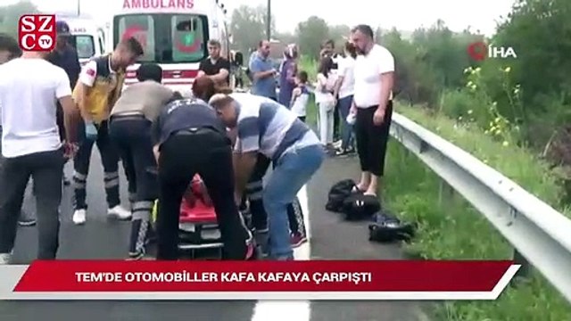 TEM’de otomobiller kafa kafaya çarpıştı: 8 yaralı