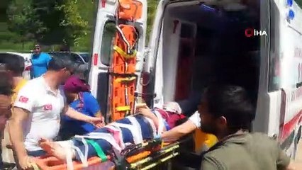 Tabiat parkında kayalıktan düşen genç 1 saatte kurtarılabildi