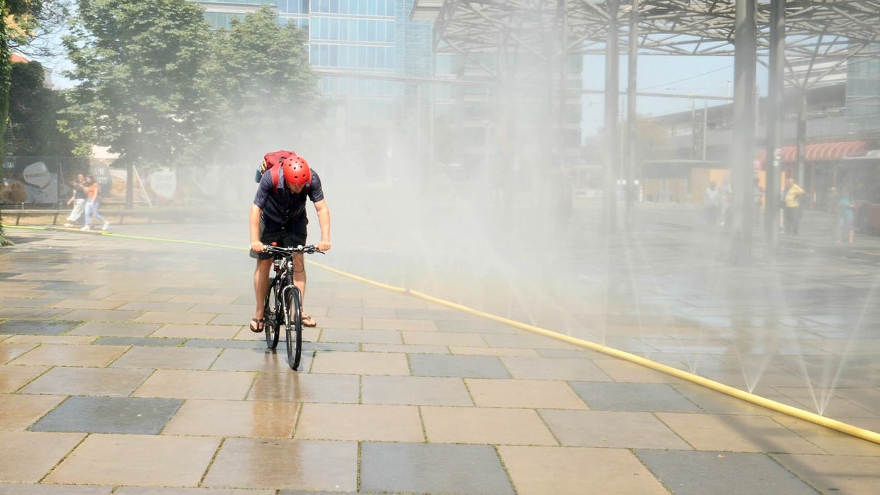 Sprühregen und Nebeldusche: Abkühlungsmaßnahmen in Wien